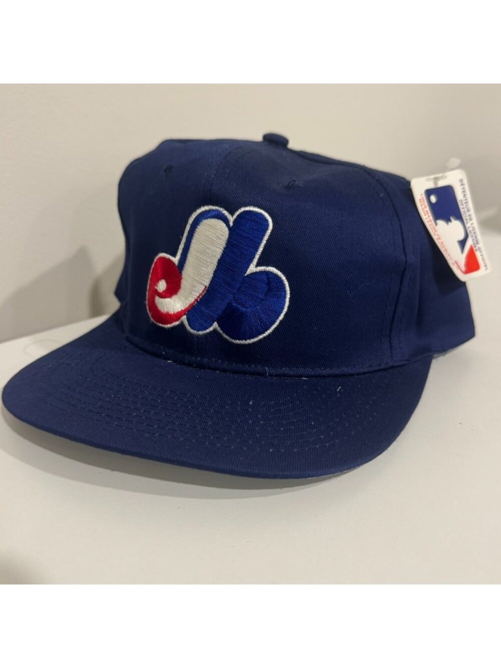 MLB Montreal Expos Navy Blue Red White Logo Snapback Hat
